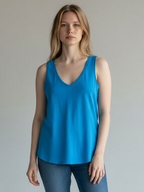 J Crew Vibrant Blue Slub Cotton Tank - S NWOT